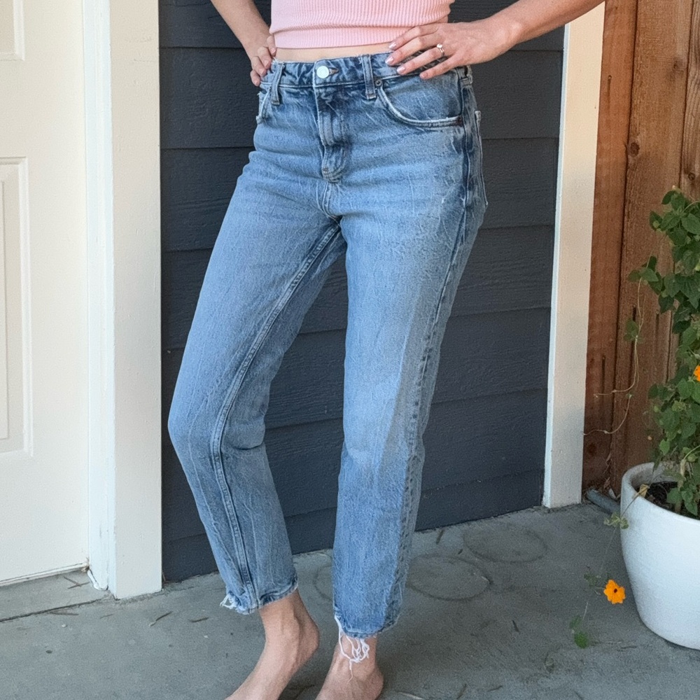 Zara Acid Wash Distressed Skinny Jean